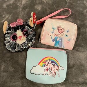 Disney Frozen, TY - Kiki, and Unicorn Bag Set - Pink and Black
